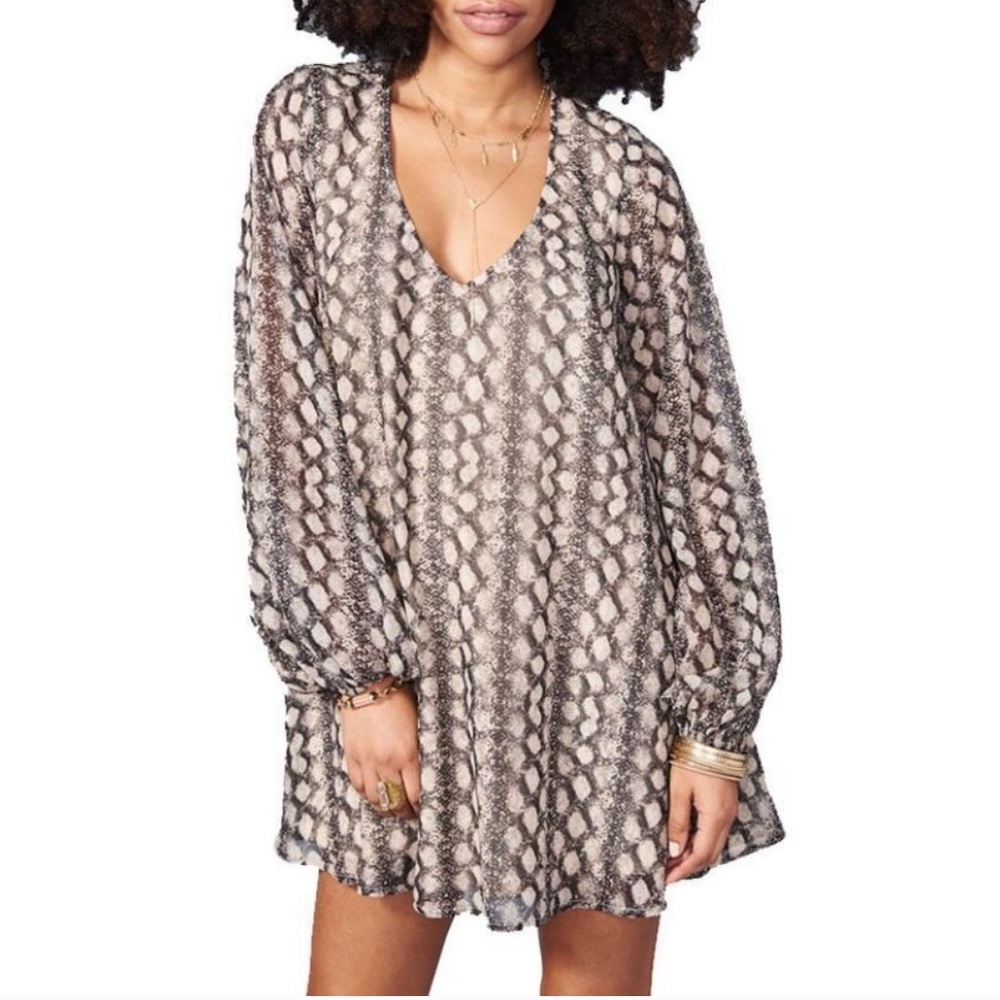 Show Me Your Mumu Donna Michelle Dress XS Retro Inspired Snake Print